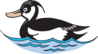 Duck With Waves Clip Art